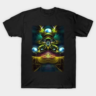 You're here to Create - Visionary Fractal Art - Mushrooms - Manafold Art T-Shirt